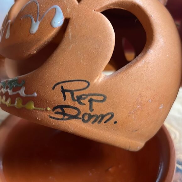 Terra Cotta Hand Painted Tea Light Holder - Picture 3 of 7